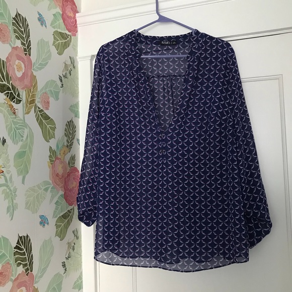 Tops - Purple blouse with bird details